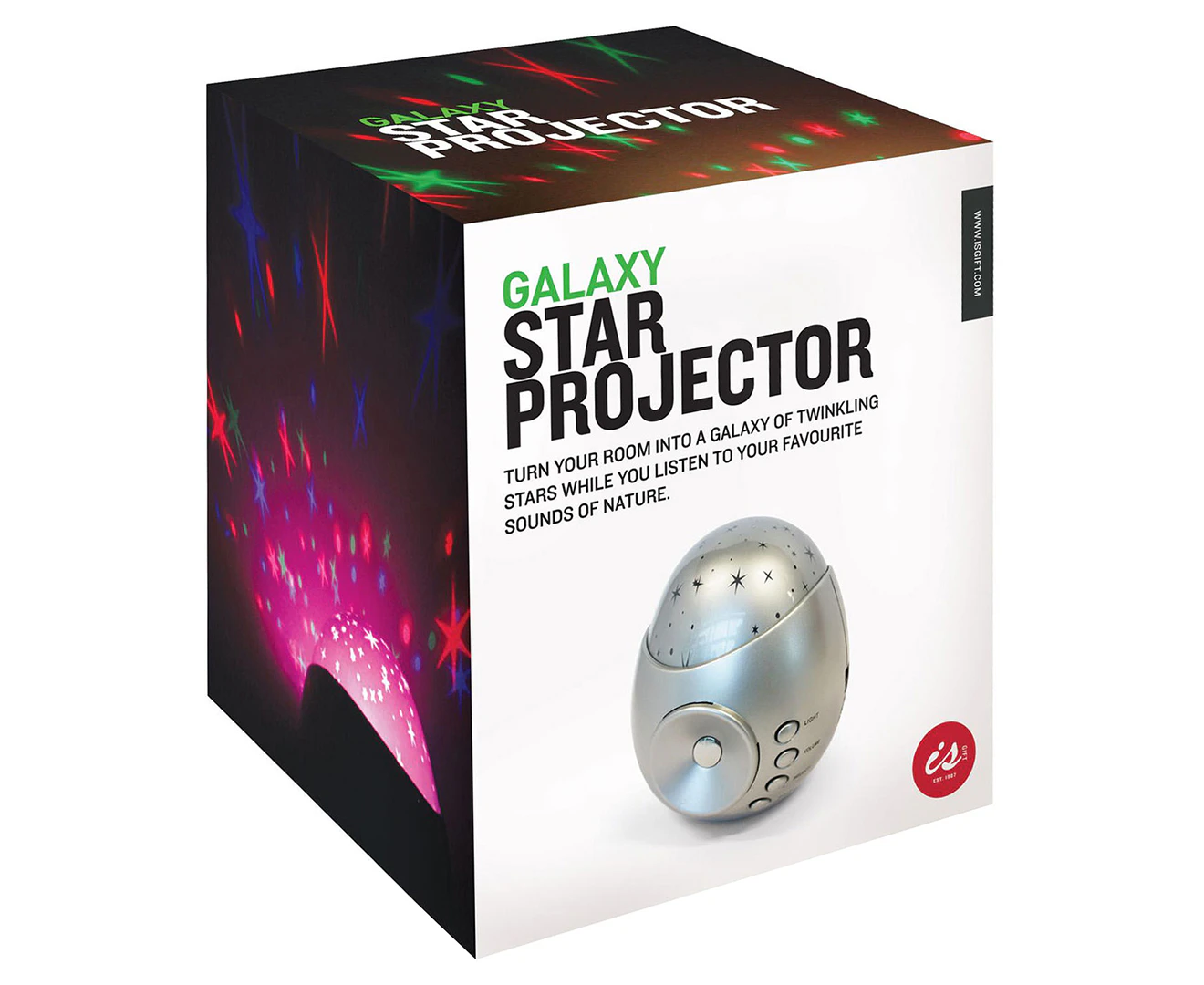 Galaxy Star Lighting Projector & Sound Night Light Glow Lamp w/ Speaker Silver