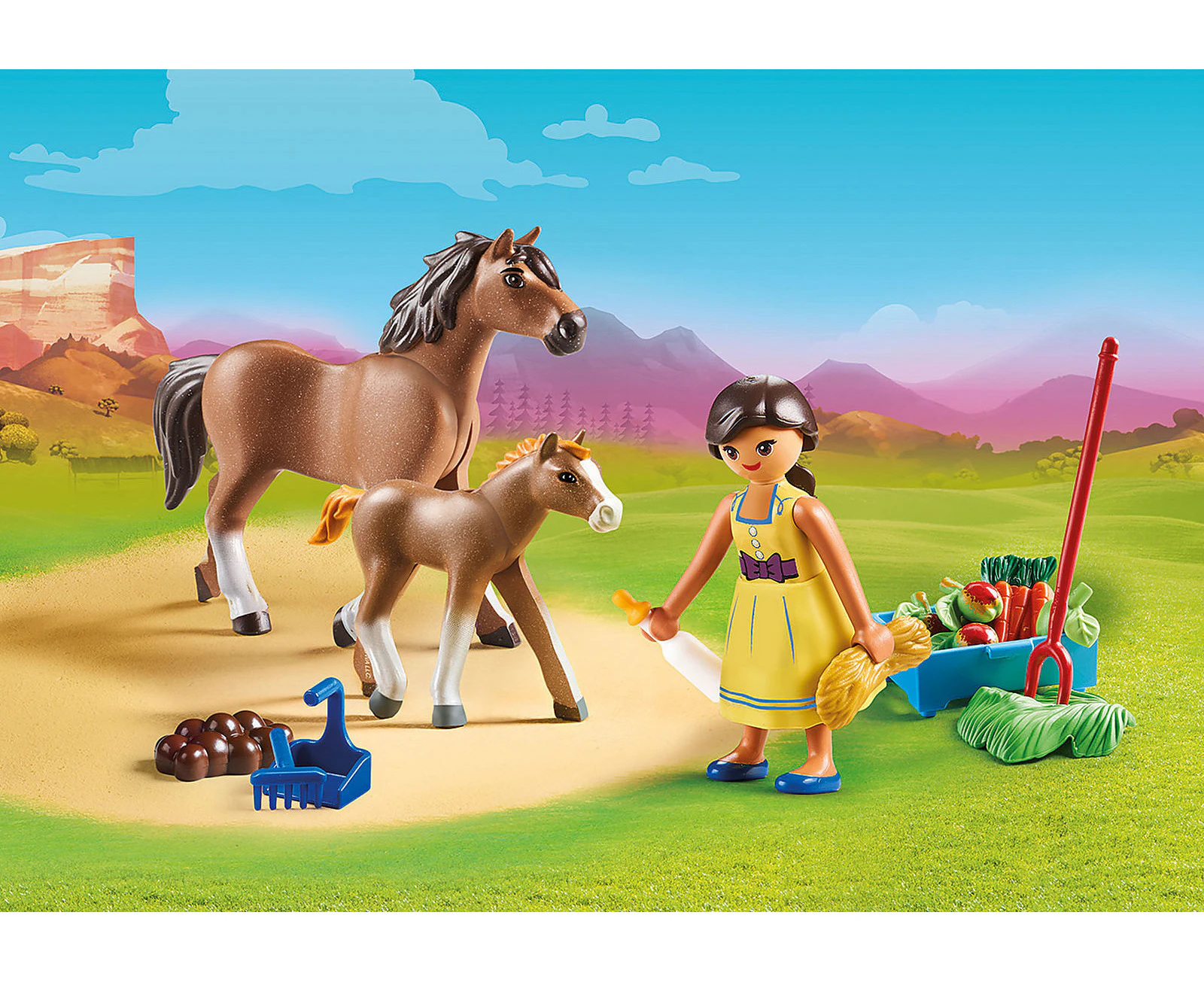 Playmobil Spirit Riding Free Pru And Horse and Foal 16pc 70122