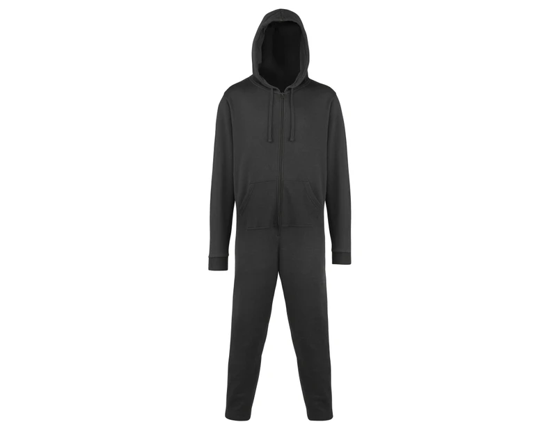 Comfy Co Unisex Plain Hooded All In One Onesie (280 GSM) (Black) - RW391