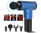 Electric Massage Gun 4 Heads 2500mAh Vibration Muscle Therapy 3600r/min ~ Blue