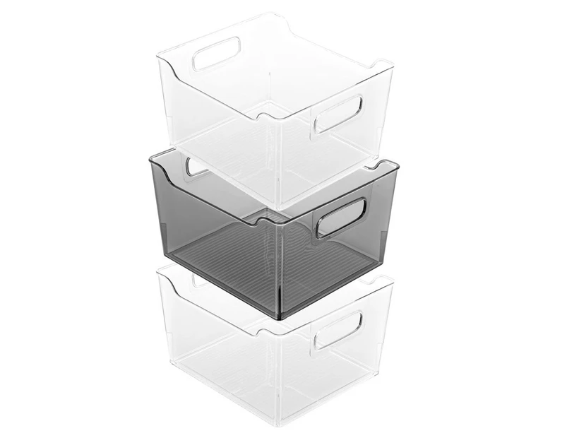 3x Box Sweden 25cm Crystal Home Kitchen Fridge Organiser Storage Container Asst.