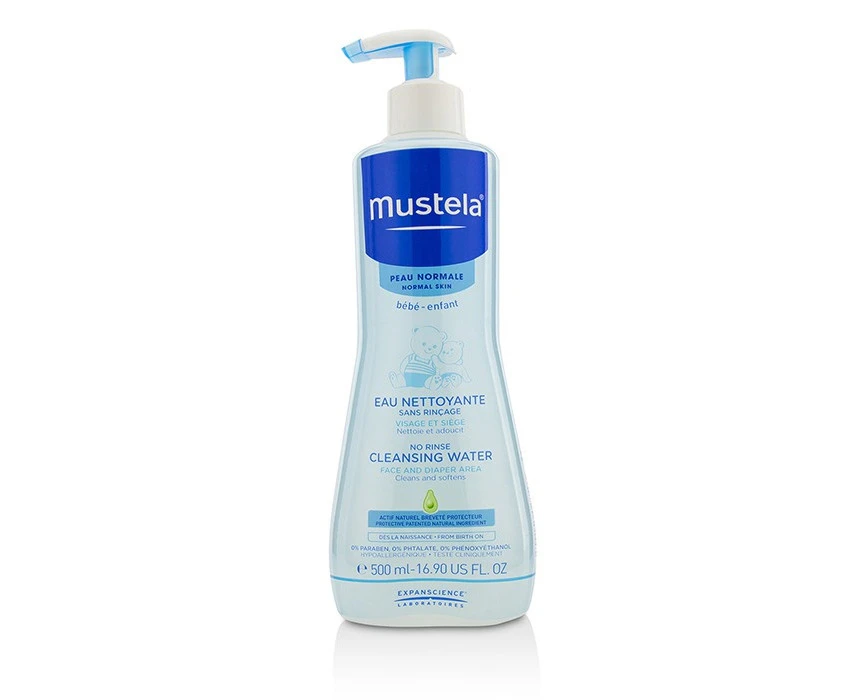 Mustela No Rinse Cleansing Water (Face & Diaper Area)  For Normal Skin 500ml/16.9oz