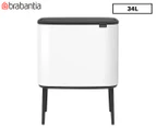 Brabantia 11/23L BO Touch Dual Bin - White (Recycling w/ Inner Buckets 11L & 23L)