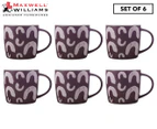 Set of 6 Maxwell & Williams 440mL Macaroni Mug - Purple
