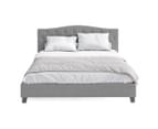 Curved Button Fabric Bed Frame in King, Queen and Double Size (Ash Grey) 4
