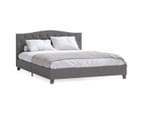 Curved Button Fabric Bed Frame in King, Queen and Double Size (Charcoal Black) 3