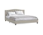 Curved Button Fabric Bed Frame in King, Queen and Double Size (Beige) 3