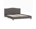 Curved Button Fabric Bed Frame in King, Queen and Double Size (Charcoal Black) 5