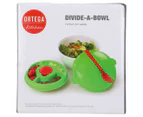 2 x Ortega Kitchen Divide-A-Bowl - White/Green/Red