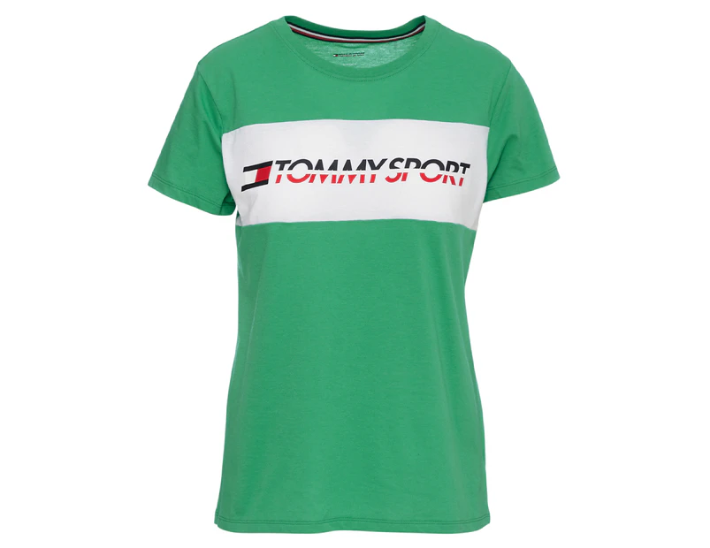 Tommy Hilfiger Sport Women's Boxy Logo Tee / T-Shirt / Tshirt - Mint