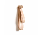 by Wirth Double Loop Wall Hook Hanger - Natural Oak and Natural Leather