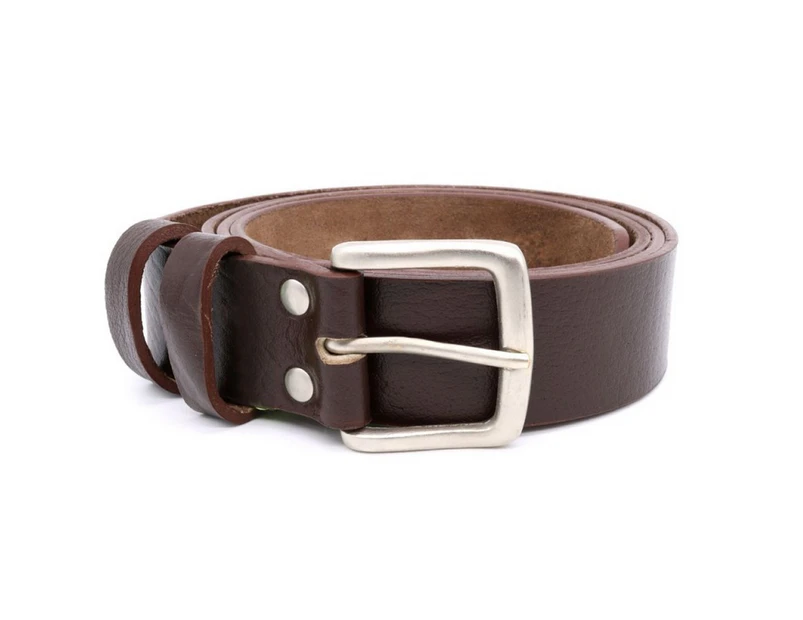 D555 Mens Liam Kingsize Square Buckle Leather Belt (Brown) - DC239