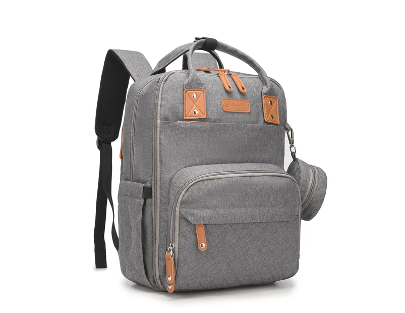 Ankommling Nappy Bag Larger Capacity Diaper Bag Backpack-Grey
