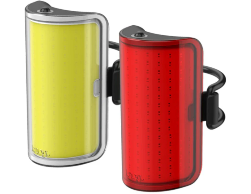 2pc Knog Mid Cobber Front & Red Rear Bike Light USB Rechargeable LED for Bicycle