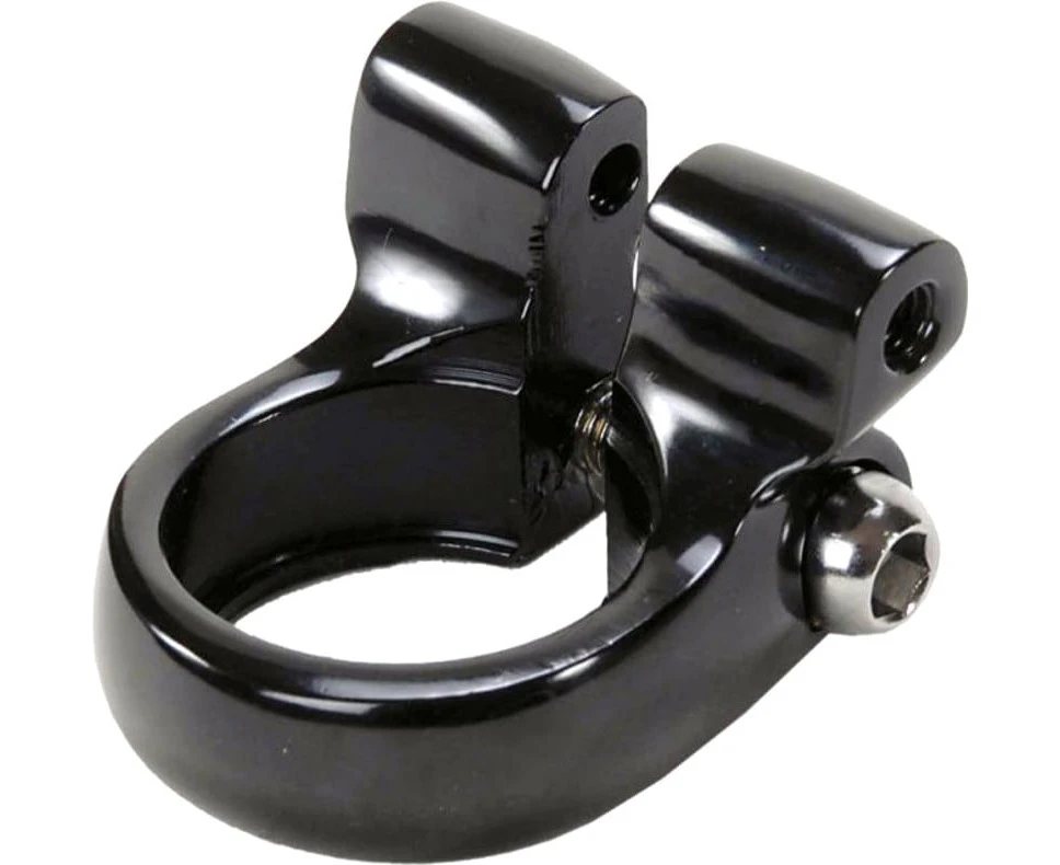 Rex Alloy 28.6mm Bike Seat Clamp With Carrier Mounts Black