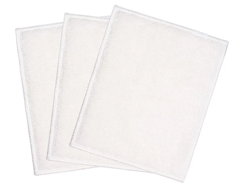 3PK Eco Basics Plant-Based Natural Bamboo Fibre All-Purpose Cleaning Cloth White