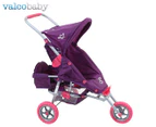 Valco Baby Just Like Mum Mini Marathon Toy Doll Pram w/ Toddler Seat - Purple