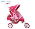 Valco Baby Just Like Mum Mini Marathon Doll Pram w/ Toddler Seat - Butterfly Pink