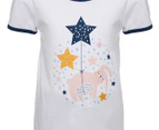 Gem Look Girls' Stars PJ Set - White/Blue