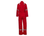Hard Yakka Men's Zip Front Hi-Visibility Lightweight Drill Coveralls - Red