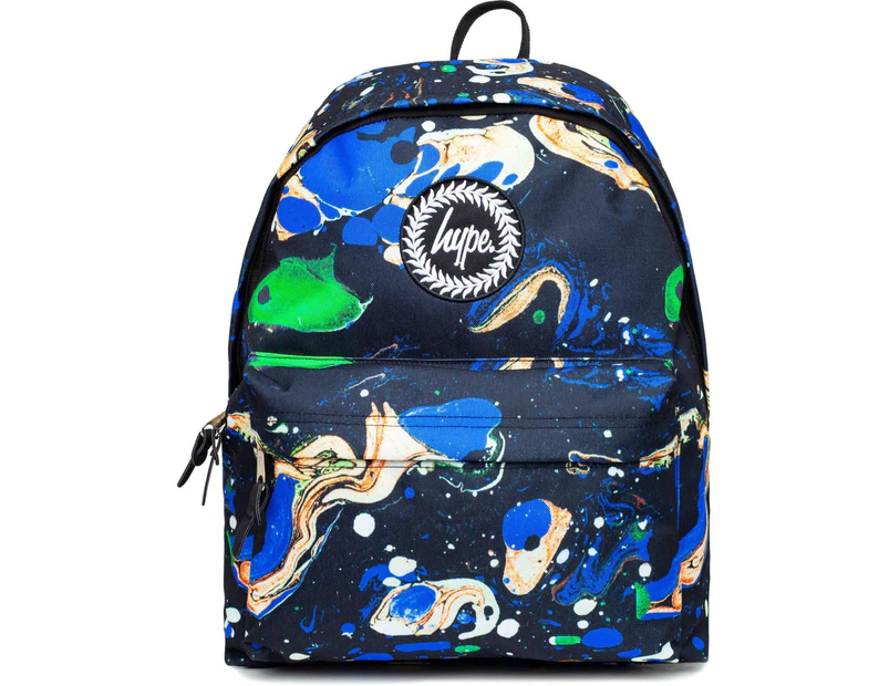 Hype Men's Blue Marble Backpack Bag Navy