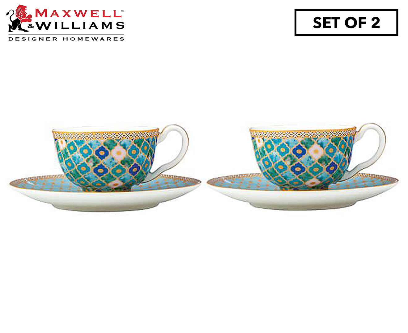 Set of 4 Maxwell & Williams White Basics Diamonds Demi Cup