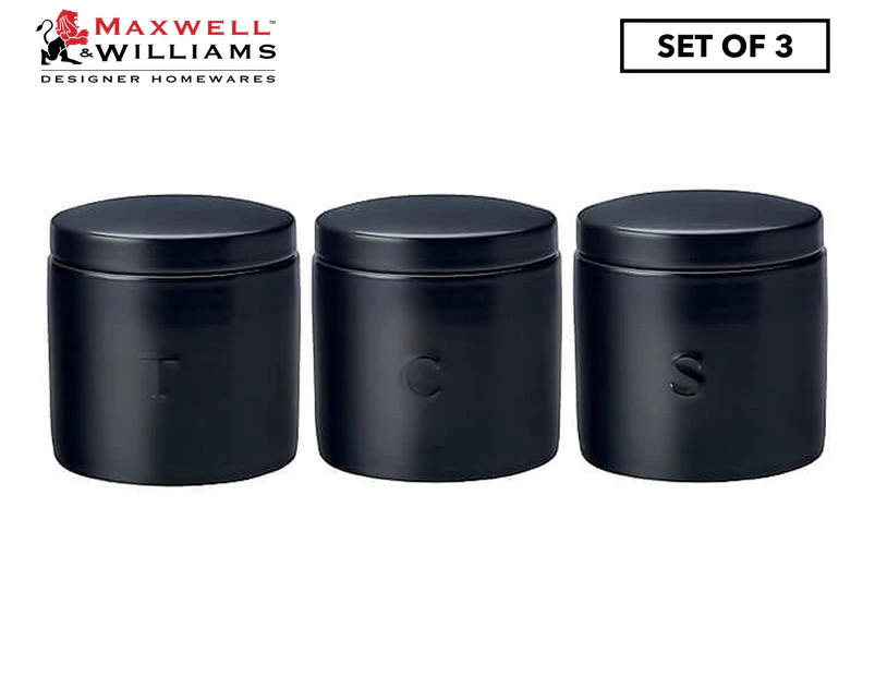 Set of 3 Maxwell & Williams 600mL Epicurious Canister - Black