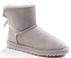 OZWEAR Connection Women's New Generation Ugg Classic Mini Bailey Bow 1 Ribbon Boots - Ivory