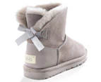 OZWEAR Connection Women's New Generation Ugg Classic Mini Bailey Bow 1 Ribbon Boots - Ivory