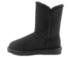 OZWEAR Connection Women's New Generation Ugg 3/4 Classic Short Button Boots - Black
