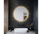 ELEGANT Round LED Mirror Bathroom Wall Mounted Illuminated Touch Switch Anti-Fog Mirrors led Lights,600mm …