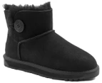 OZWEAR Connection Women's New Generation Ugg Classic Mini Button Boots - Black