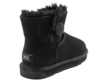 OZWEAR Connection Women's New Generation Ugg Classic Mini Button Boots - Black