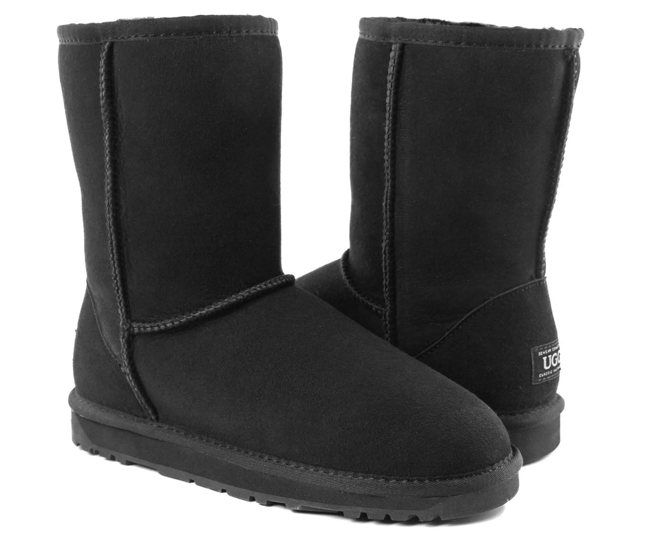 OZWEAR Connection Women's New Generation Ugg Classic 3/4 Short Boots - Black