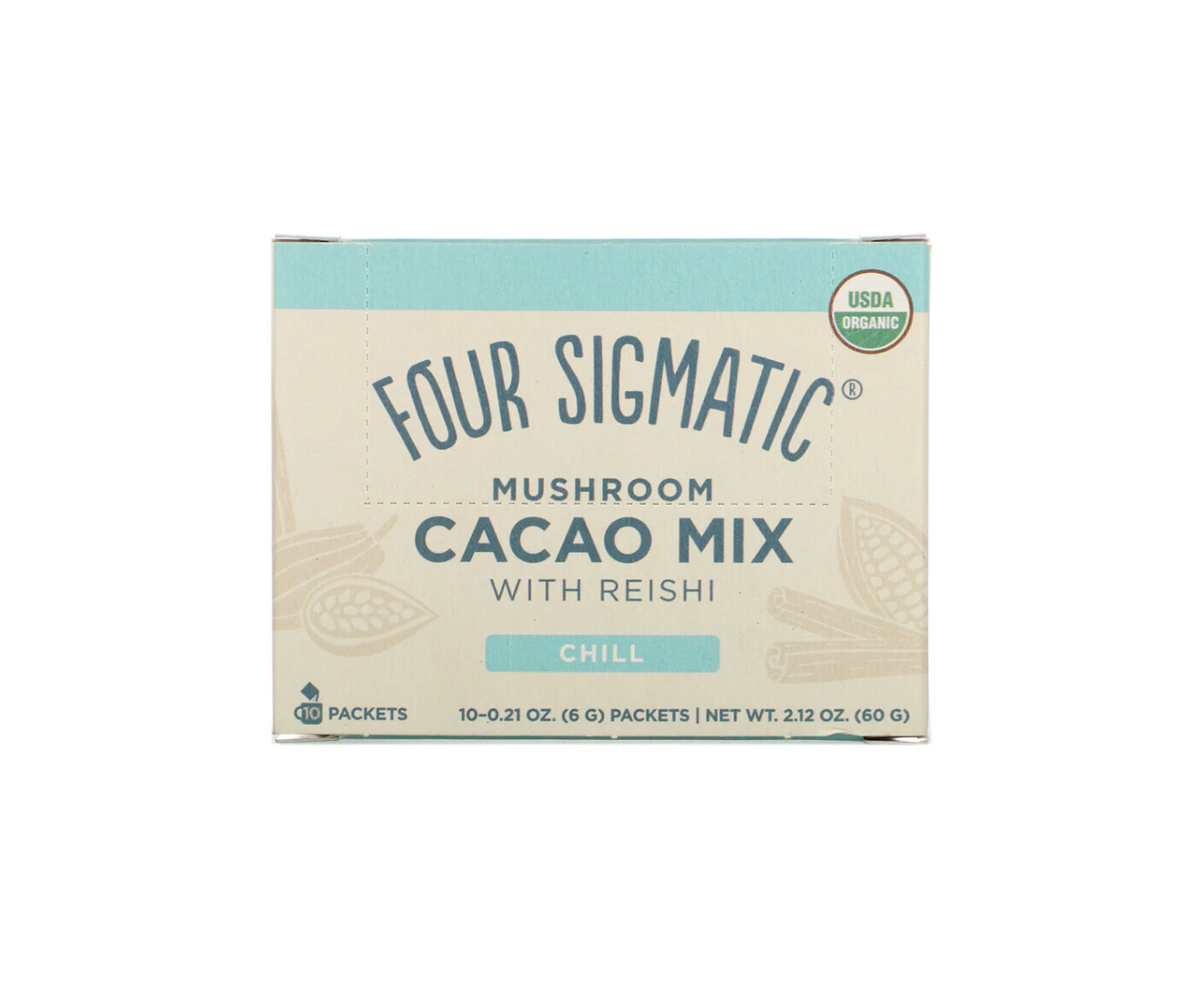 Four Sigmatic, Calm, Organic Cacao Mix with Reishi Mushroom, 10 Packets, 0.21 oz (6 g) Each