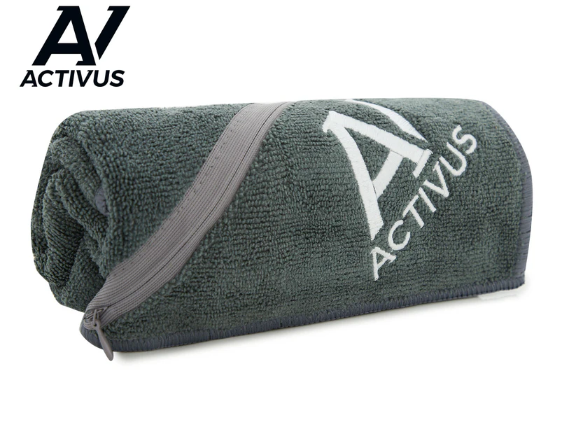 Activus Microfibre Sports Towel w/ Pocket - Grey