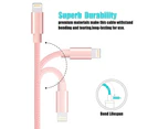WIWU 4Packs  iPhone Cable Phone Charger Nylon Braided Cable USB Cord -Pink - 1M+1M+2M+3M