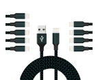 WIWU 10Packs WH iPhone Cable Phone Charger Nylon Braided Cable USB Cord -Navy - 10Packs 1M
