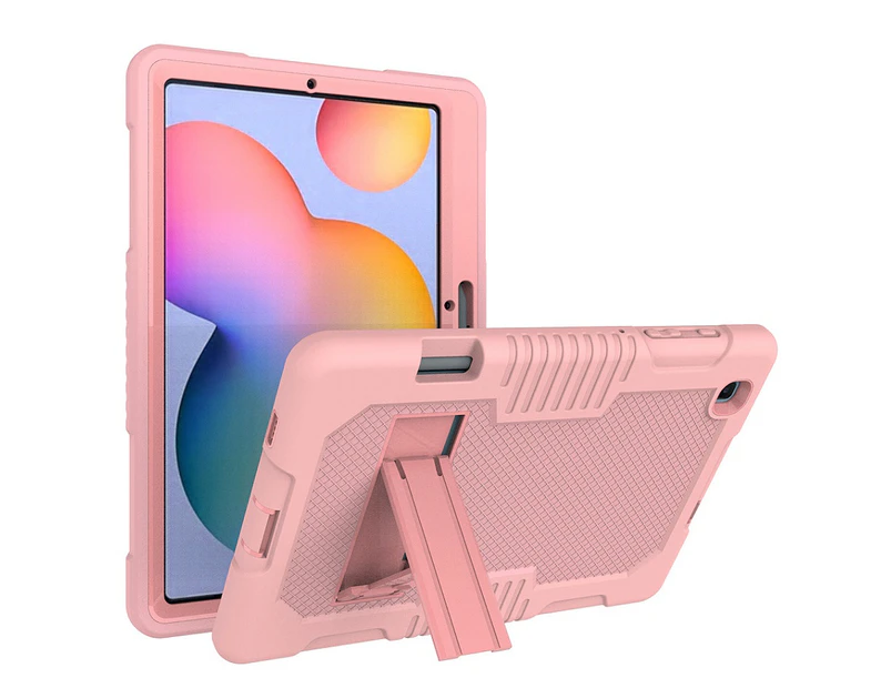 WIWU B2 Robot Tablet Case Rugged Heavy Duty Shockproof Stand Cover For Samsung TabS6 Lite 10.4inch SH-P610/P615 2020-RoseGold
