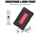 WIWU B2 Robot Tablet Case Rugged Heavy Duty Shockproof Stand Cover For Samsung Tab 8.4inch T307 2020-Black&Red