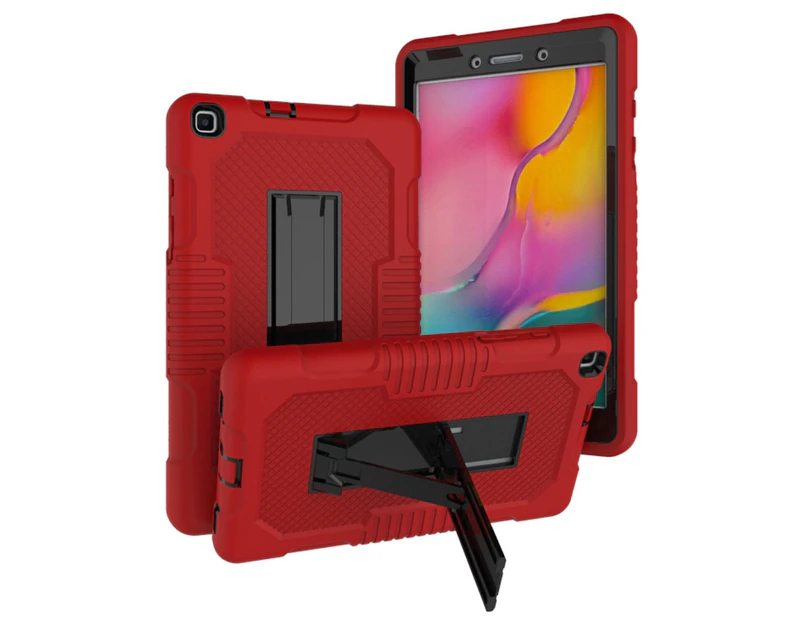 WIWU B2 Robot Tablet Case Rugged Heavy Duty Shockproof Stand Cover For Samsung Tab A 8.0 T290/T295（2019)-Red&Black