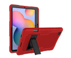 WIWU B2 Robot Tablet Case Rugged Heavy Duty Shockproof Stand Cover For Samsung TabS6 Lite 10.4inch SH-P610/P615 2020-Red&Black
