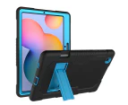 WIWU B2 Robot Tablet Case Rugged Heavy Duty Shockproof Stand Cover For Samsung TabS6 Lite 10.4inch SH-P610/P615 2020-Black&Blue