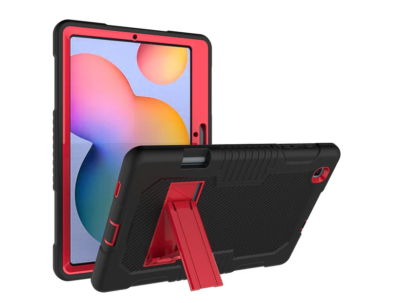 WIWU B2 Robot Tablet Case Rugged Heavy Duty Shockproof Stand Cover For Samsung TabS6 Lite 10.4inch SH-P610/P615 2020-Black&Red