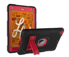 WIWU B2 Robot Tablet Case Rugged Heavy Duty Shockproof Stand Cover For iPad Mini 4/5-Black&Red