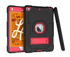 WIWU B2 Robot Tablet Case Rugged Heavy Duty Shockproof Stand Cover For iPad Mini 4/5-Black&Red