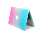 WIWU Rainbow Case New Laptop Case Hard Protective Shell For MacBook Air 13.3inch A1466/A1369/MC503/MC965/MD508-Aqua Blue&Peach Red