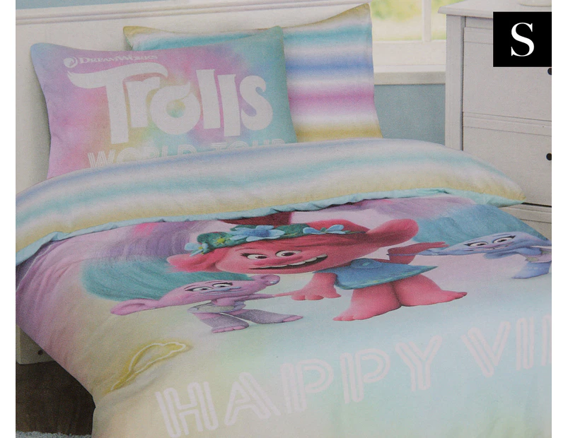 Trolls Single Bed Quilt Cover Set - World Tour