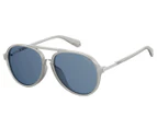Polaroid PLD2077 Pilot Polarised Sunglasses - Grey Blue/Transparent Grey
