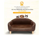 Dog Sofa Cat Couch Puppy Elevated Bed Doggy Soft Cushioned Lounge Chaise Pet Furniture PU Leather